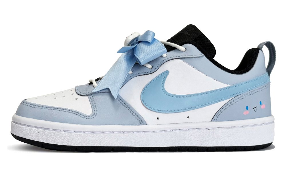 Nike Court Borough 2 Super Cute Slip-Resistant Low-Top Skateboard Shoes GS Blue White