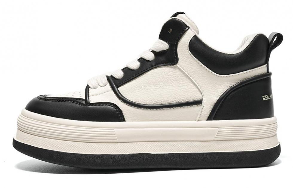 EBLAN High-Top Skateboard Shoes Women's Beige Black