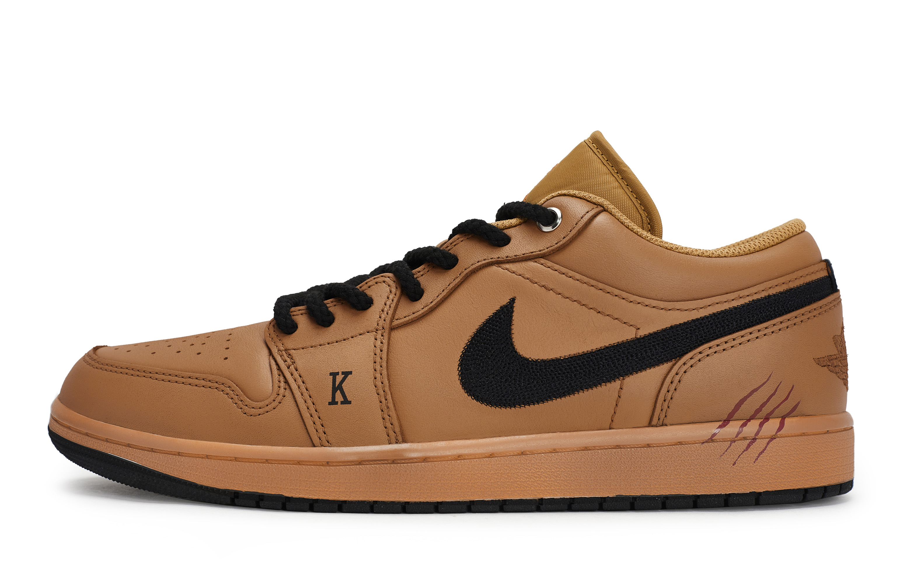 Jordan Air Jordan 1 Anti Slip Wear Resistant Low Top Vintage Basketball Shoes Men's Black Tan купить в интернет-магазине Yoocart с быстрой доставкой по России.