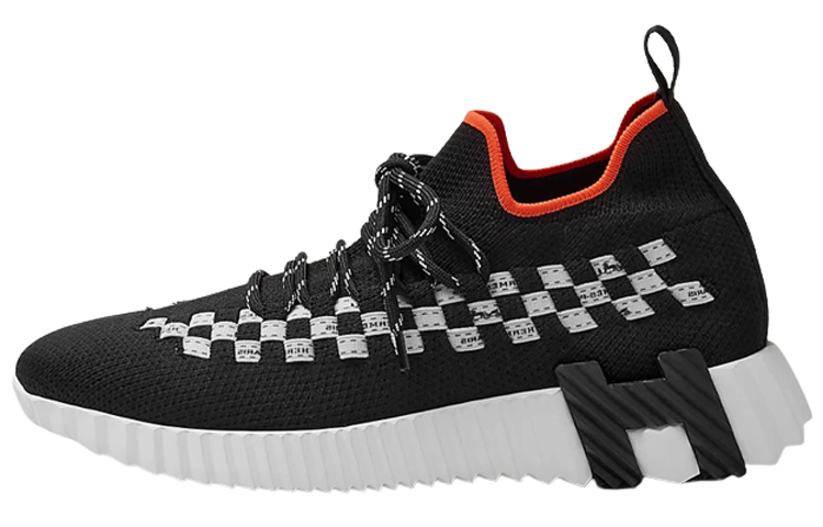 HERMES Fle Abrasion Resistant Breathable Low top Casual Shoes Women's Black White