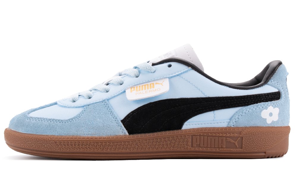 PUMA Palermo Small Flower Low Top Skateboard Shoes Unisex Black Blue