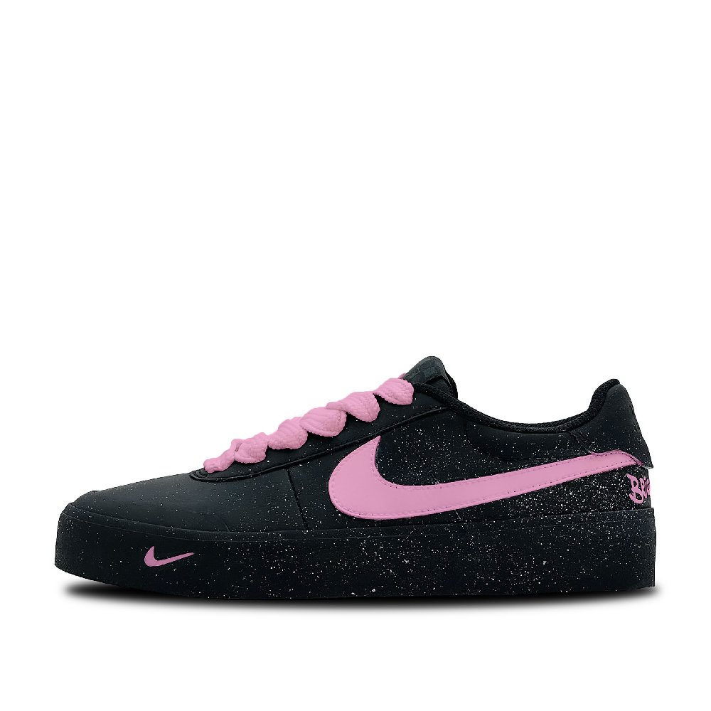Nike Court Shot Pink Star Rhythm Abrasion Resistant Low Top Skateboard Shoes Men's Black Pink