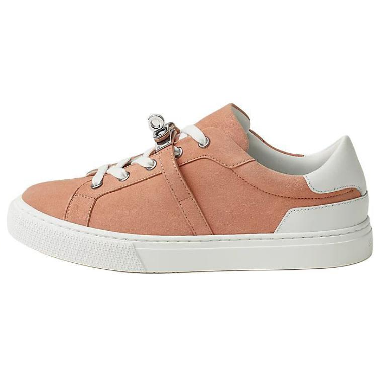 HERMES Low-Top Skateboard Shoes Women's Nude Pink
