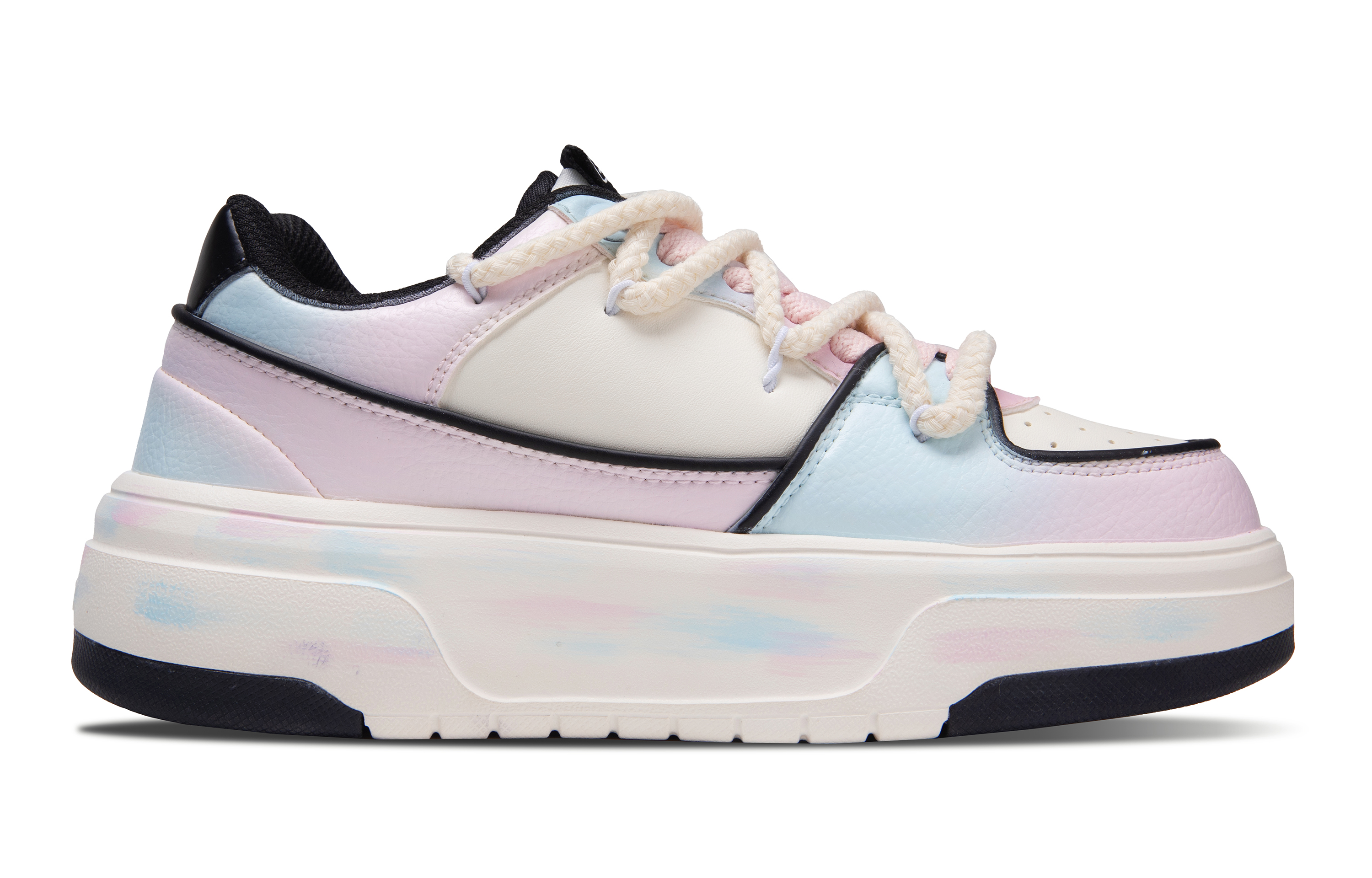 MLB Chunky Liner Pink Blue Floss Abrasion Resistant Low Top Skateboard Shoes Unisex Blue Pink