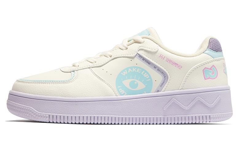 361° Wear-resistant And Lightweight Low-Top Skateboard Shoes Women's White Purple