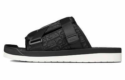 DIOR Alpha Flat Black Sandals 'Black'