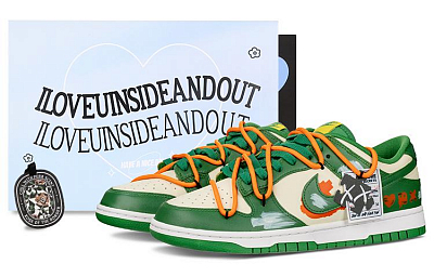 Nike Dunk Low-Top Skateboard Shoes Men's Orange Green