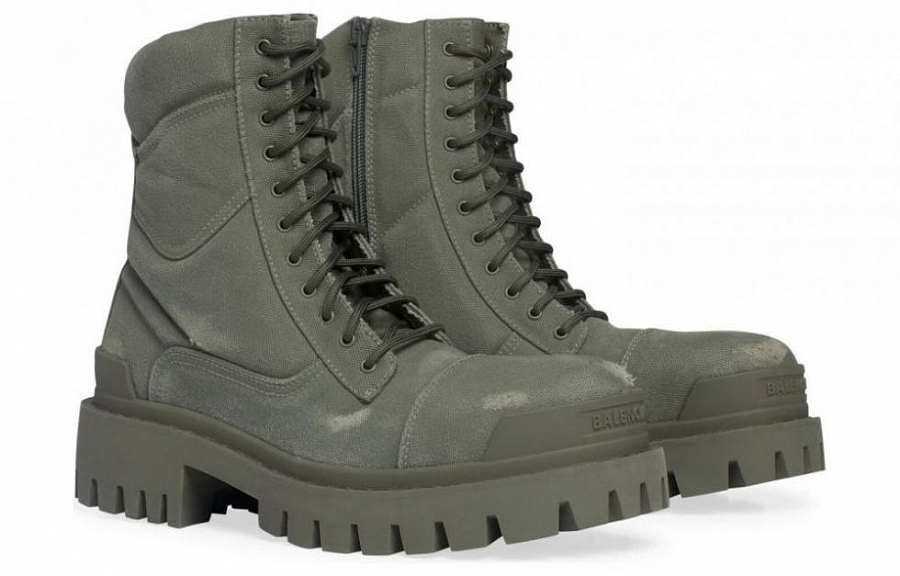 Balenciaga Combat Strike Boots 'Washed Green Cotton' купить в интернет-магазине Yoocart с быстрой доставкой по России.