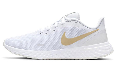 Nike Revolution 5 White/Gold Women's