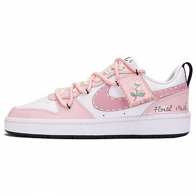 Nike Court Borough Anti-Slip Wear-Resistant Low-Top Skateboard Shoes GS Fuchsia