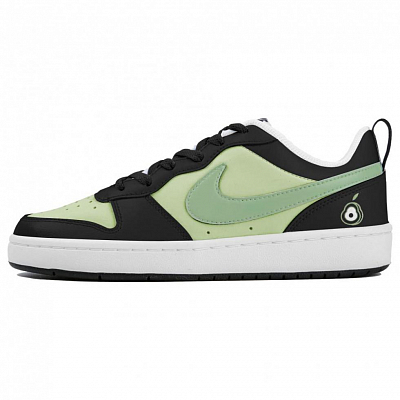 Nike Court Borough Low Top Skateboard Shoes GS Black Green