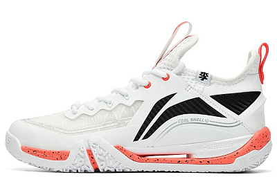 LiNing Anti Slip Wear Resistant Low Top Badminton Shoes Unisex White