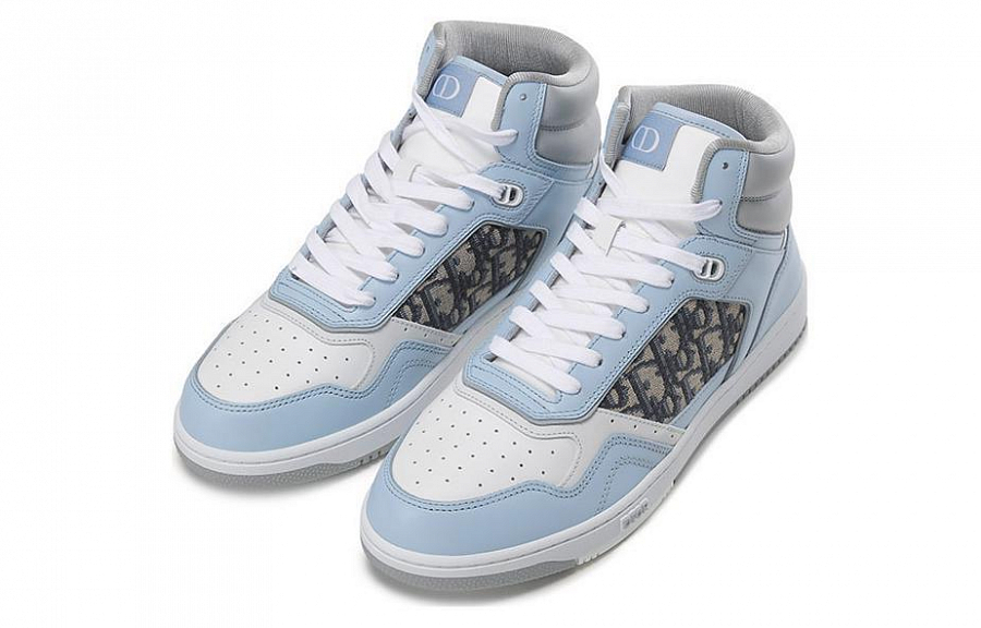 DIOR B27 High Top Stylish Skateboarding Shoes Men's Light Blue купить в интернет-магазине Yoocart с быстрой доставкой по России.