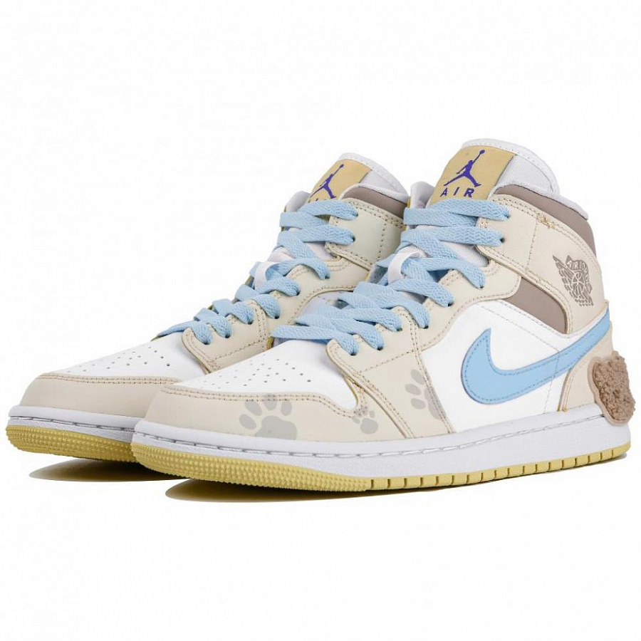Jordan Air Jordan 1 High-Top Vintage Basketball Shoes Women's White Yellow купить в интернет-магазине Yoocart с быстрой доставкой по России.