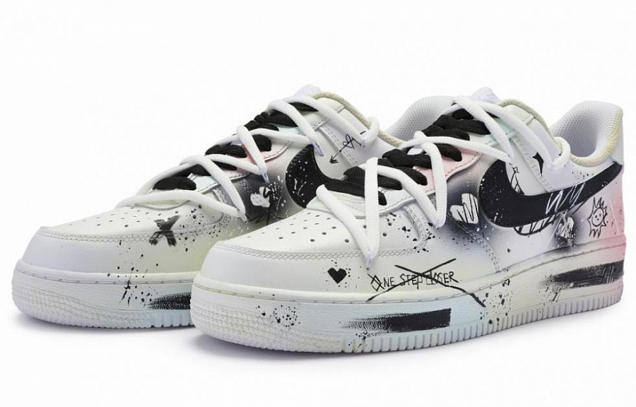 Nike Air Force 1 Low Top Skateboard Shoes Men's White Black Pink купить в интернет-магазине Yoocart с быстрой доставкой по России.