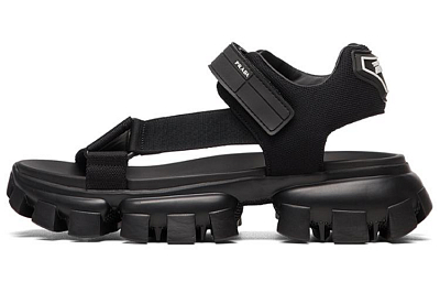 PRADA Cloudbust Thunder Sandal Black Nylon