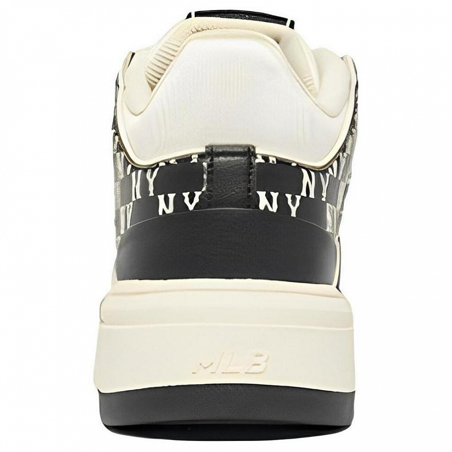 MLB Chunky Liner Basic Mid Top Skateboard Shoes Unisex Beige Black