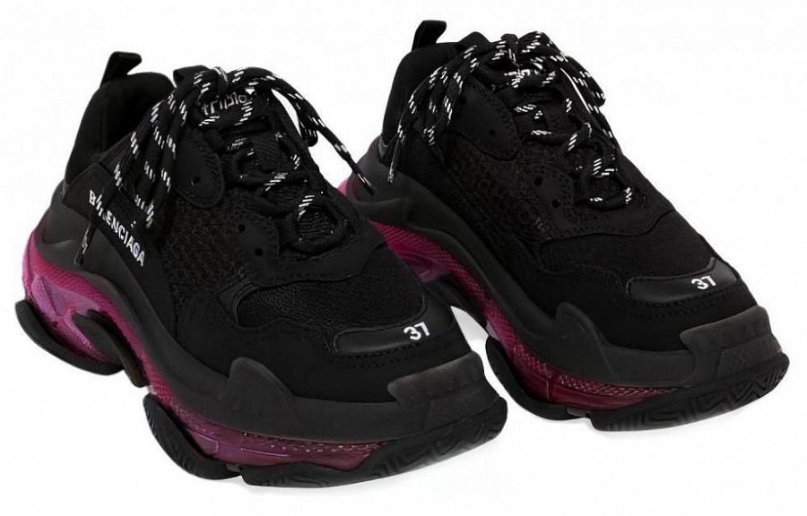 Balenciaga Triple S 'Clear Sole Black Pink Neon' Women's купить в интернет-магазине Yoocart с быстрой доставкой по России.