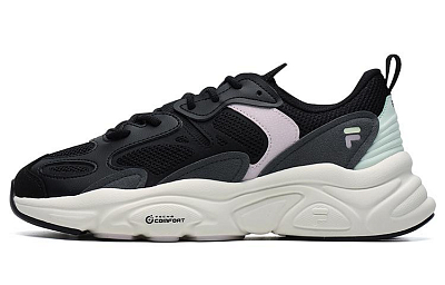 FILA Mars 2 Mars 2.0 Cushioning Anti-Slip Wear-Resistant Breathability Low-Top Chunky Sneakers Women's Black Gray