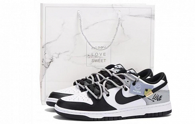 Nike Dunk Low Low-Top Skateboard Shoes GS Black Gray