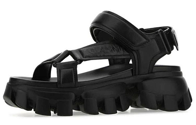 PRADA Nastro Sandal Black Leather