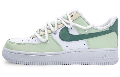 Nike Air Force 1 Skateboard Shoes Women's Low-Top White/Green