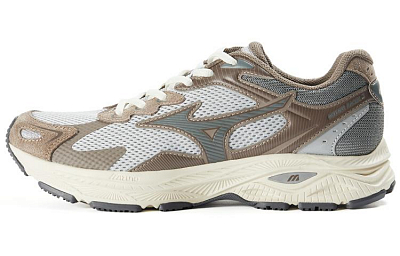 Mizuno Racer S Cushioning Anti-Slip Wear-Resistant Breathability Low-Top Training Running Shoes Unisex Gray White