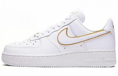 Nike Air Force 1 Low White Gold Swoosh Women's