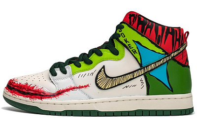 Nike Dunk SB Anti Slip Wear Resistant Mid Top Skateboard Shoes Men's Green White