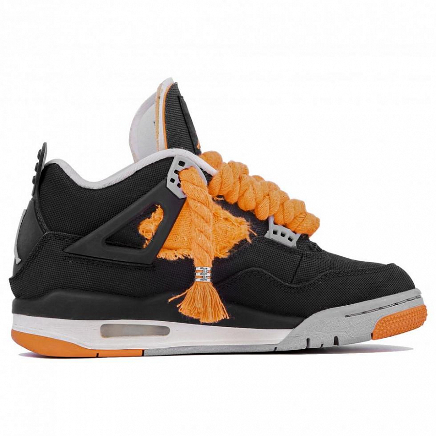 Jordan Air Jordan 4 Cushioned Slip Resistant Abrasion Resistant Mid Top Vintage Basketball Shoes Women's Black купить в интернет-магазине Yoocart с быстрой доставкой по России.