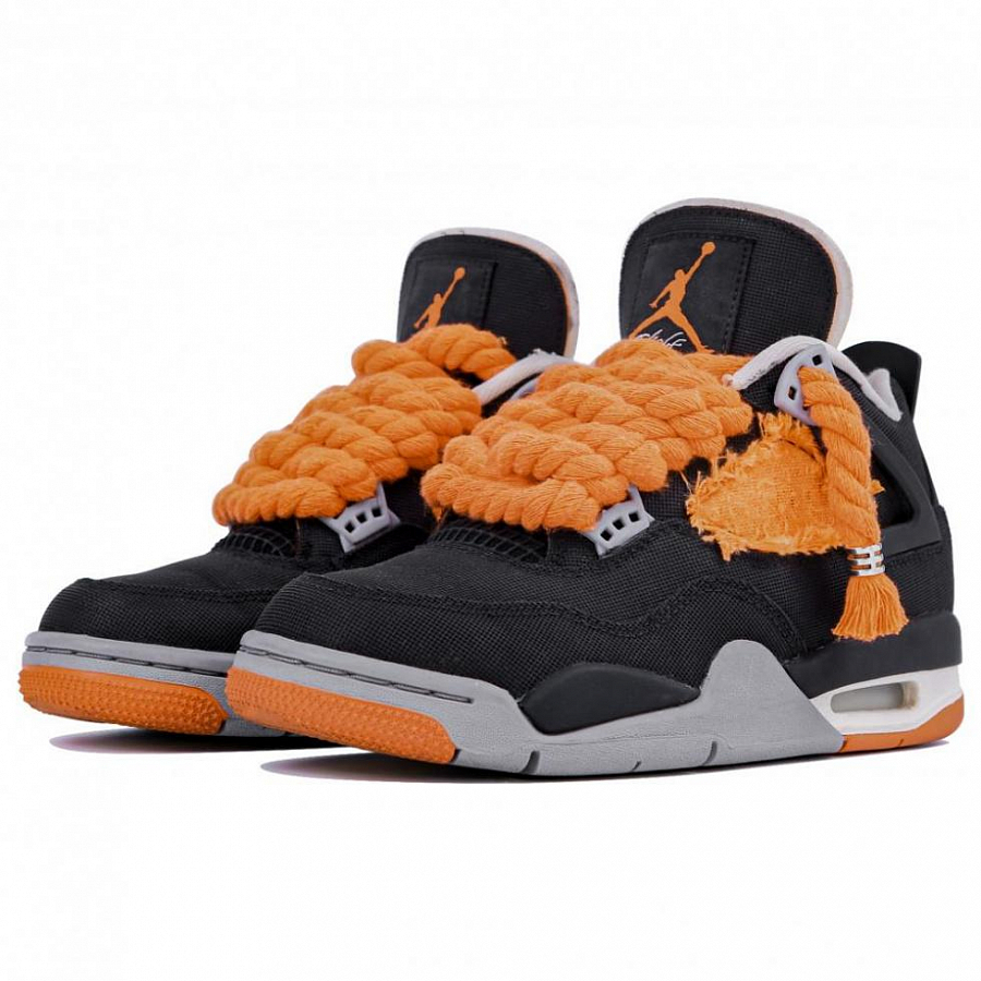 Jordan Air Jordan 4 Cushioned Slip Resistant Abrasion Resistant Mid Top Vintage Basketball Shoes Women's Black купить в интернет-магазине Yoocart с быстрой доставкой по России.