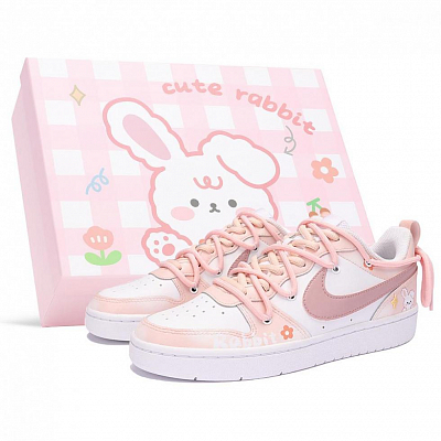Nike Court Borough 2 Low Top Skateboard Shoes GS Pink White