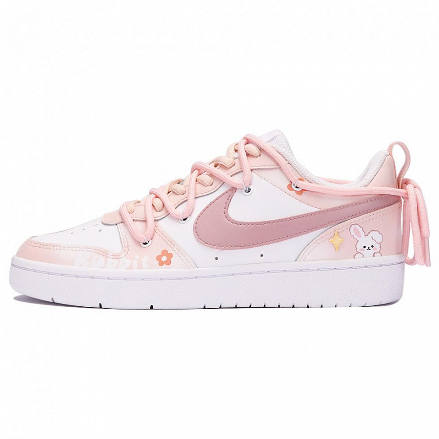 Nike Court Borough 2 Low Top Skateboard Shoes GS Pink White