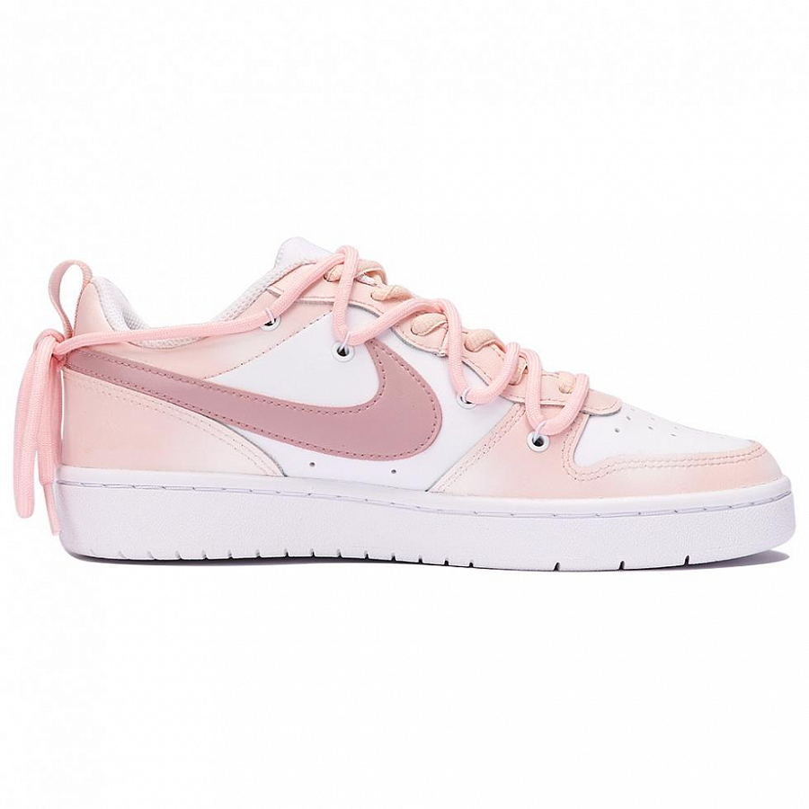 Nike Court Borough 2 Low Top Skateboard Shoes GS Pink White
