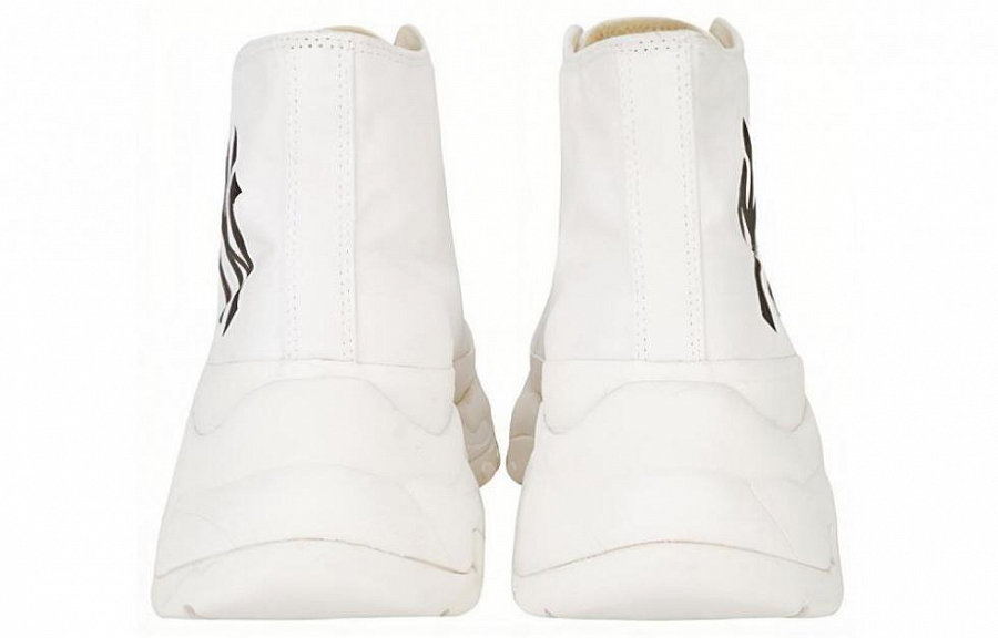 MLB Chunky Anti-Slip And Wear-Resistant Breathable High-Top Canvas Shoes Unisex White