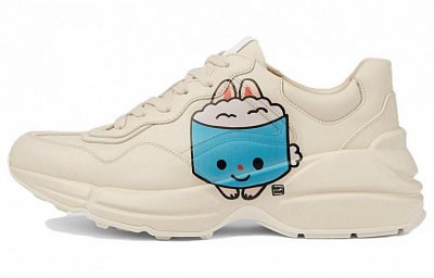 GUCCI Rhyton Low-Top Chunky Sneakers Women's Ivory White