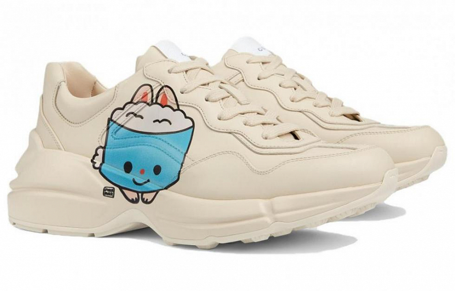 GUCCI Rhyton Low-Top Chunky Sneakers Women's Ivory White купить в интернет-магазине Yoocart с быстрой доставкой по России.