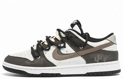 Nike Dunk Anti Slip Wear Resistant Low Top Skateboard Shoes Men's Black White Brown