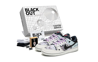 Nike Dunk Low Low-Top Skateboard Shoes Men's Gray Blue