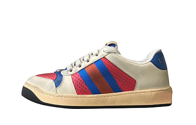 GUCCI Screener Low-Top Stylish Skateboarding Shoes Women's Red Blue