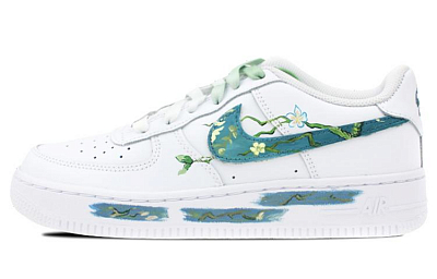 Nike Air Force 1 '07 Air Force 1 Anti-Slip Wear-Resistant Low-Top Skateboard Shoes Unisex White Blue