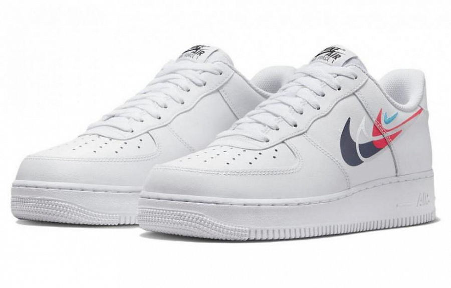 Nike Air Force 1 Low '07 Quadruple Swoosh White Navy Crimson купить в интернет-магазине Yoocart с быстрой доставкой по России.