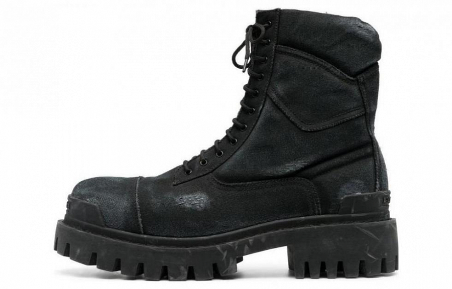 Balenciaga Combat Strike Boots 'Washed Black Cotton' купить в интернет-магазине Yoocart с быстрой доставкой по России.