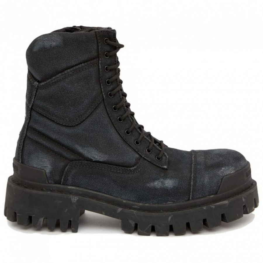 Balenciaga Combat Strike Boots 'Washed Black Cotton' купить в интернет-магазине Yoocart с быстрой доставкой по России.