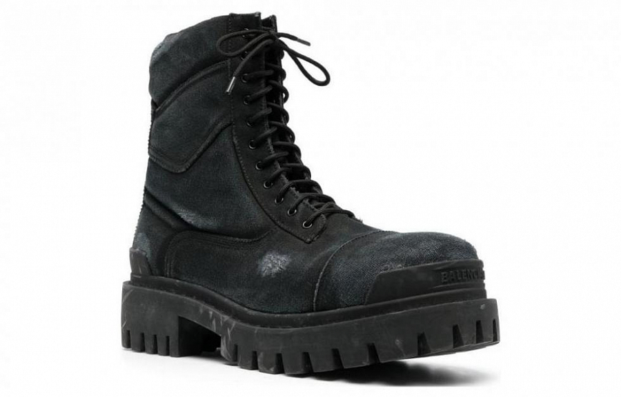 Balenciaga Combat Strike Boots 'Washed Black Cotton' купить в интернет-магазине Yoocart с быстрой доставкой по России.