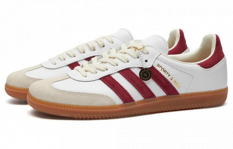 Sporty & Rich X Adidas Samba OG White Core Burgundy купить в интернет-магазине Yoocart с быстрой доставкой по России.