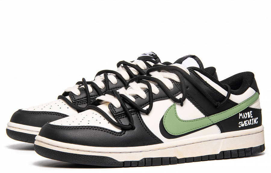 Nike Dunk Jungle Wonderland Anti-Slip Wear-Resistant Low-Top Skateboard Shoes Men's Black White Green купить в интернет-магазине Yoocart с быстрой доставкой по России.