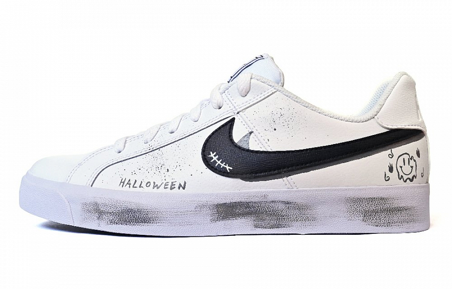 Nike Court Royale Non-slip Lightweight Low-Top Skateboard Shoes Unisex Black White купить в интернет-магазине Yoocart с быстрой доставкой по России.