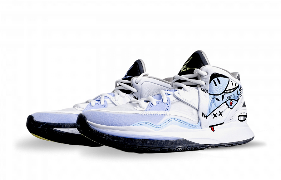 Nike Kyrie 8 Infinity Cushioning Anti-Slip And Wear-Resistant Mid-Top Basketball Shoes Unisex White Blue купить в интернет-магазине Yoocart с быстрой доставкой по России.