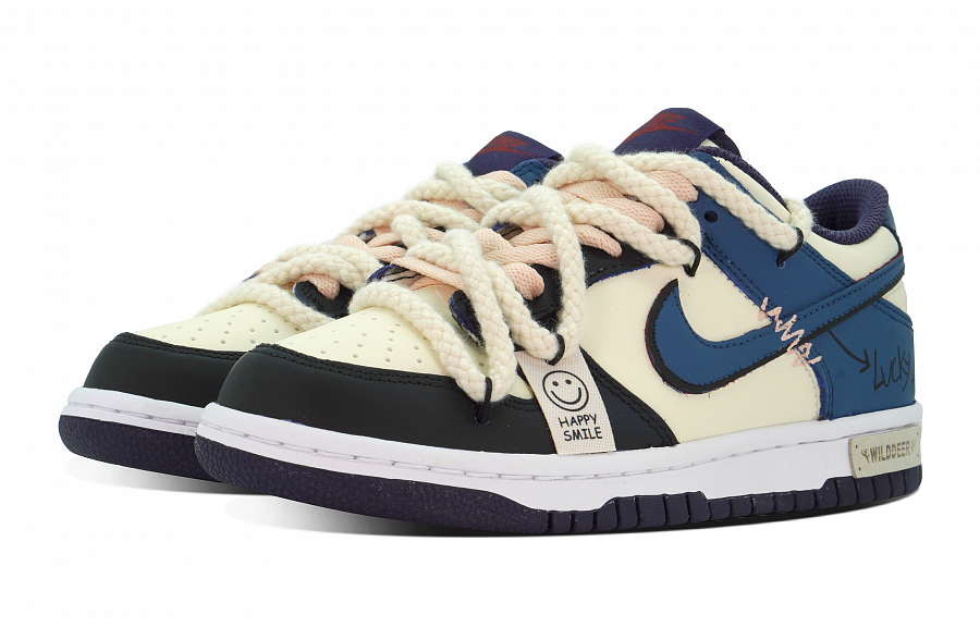 Nike Dunk Anti Slip Wear Resistant Low Top Skateboard Shoes GS Black Blue купить в интернет-магазине Yoocart с быстрой доставкой по России.